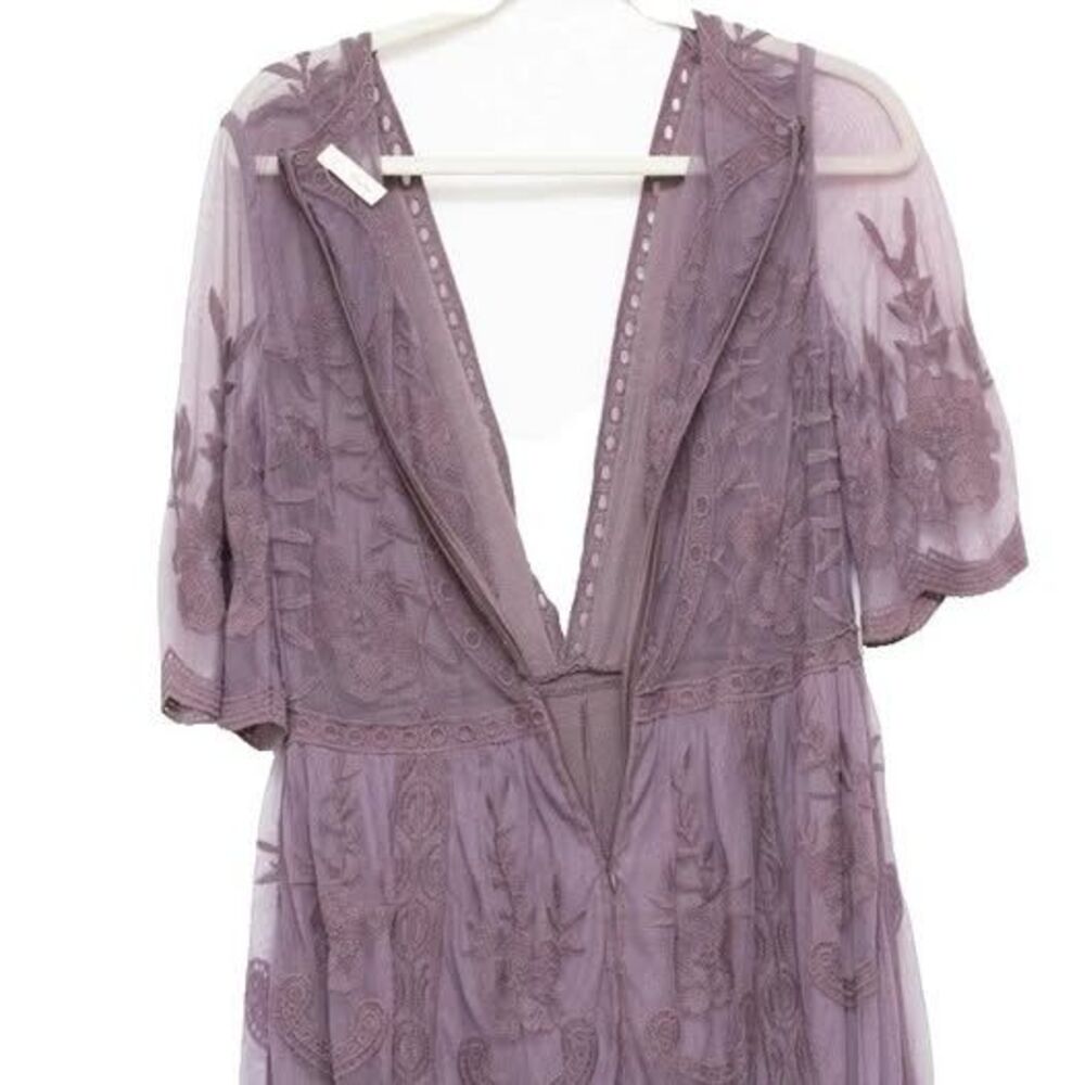 Wishlist Deep V Lace Mesh Maxi Dress Romper Whimsigoth Fairy Festival Boho Sz L - Picture 3 of 9